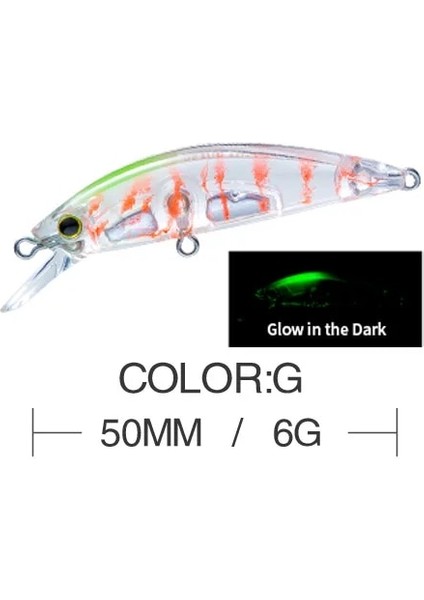 G Tarzı 5cm 5cmg Balıkçılık Cazibesi Hardcore Lg Ağır Minnow 50S Wobbler Batan Jerkbait Swimbait Yapay Sert Yem Alabalık Yemi Bas Yemi (Yurt Dışından)