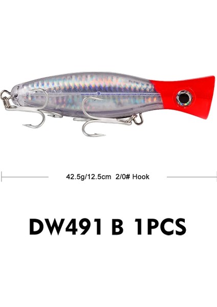 B Tarzı 1 Adet Büyük Popper Wobbler Sert Isca Yapay Topwater Balıkçılık Cazibesi Uzun Atış Crankbait Balıkçılık Yemi Pike Bas Cazibesi 43G 13 cm (Yurt Dışından)