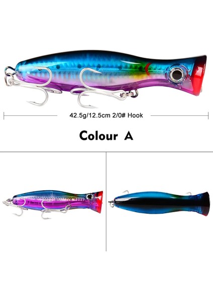 B Tarzı 1 Adet Büyük Popper Wobbler Sert Isca Yapay Topwater Balıkçılık Cazibesi Uzun Atış Crankbait Balıkçılık Yemi Pike Bas Cazibesi 43G 13 cm (Yurt Dışından)