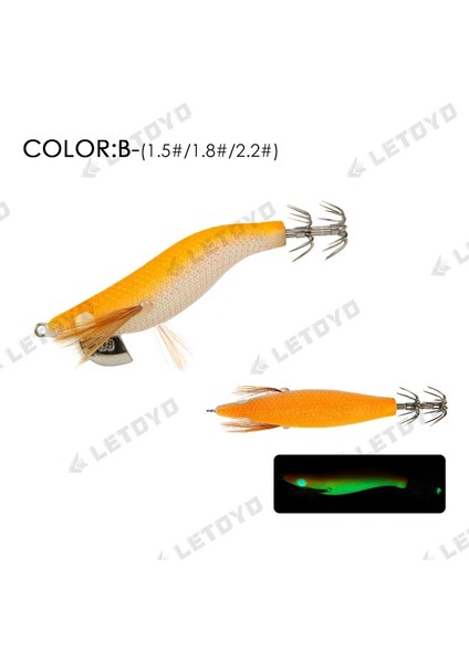 B Tarzı 5.2g Letoyo Mini Kalamar Jig 1.5#1.8#2.2# Sahte Karides Kalamar Kanca Aydınlık Jig Balıkçılık Cazibesi Ahtapot Yemi Mürekkepbalığı Deniz Takımı (Yurt Dışından)