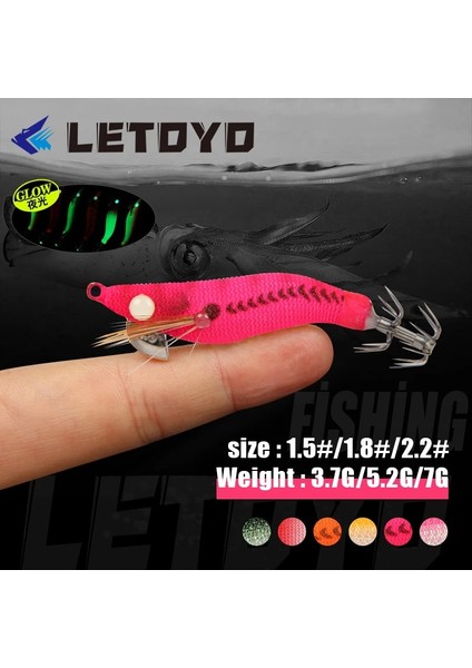 B Tarzı 5.2g Letoyo Mini Kalamar Jig 1.5#1.8#2.2# Sahte Karides Kalamar Kanca Aydınlık Jig Balıkçılık Cazibesi Ahtapot Yemi Mürekkepbalığı Deniz Takımı (Yurt Dışından)