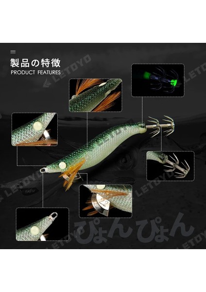 B Tarzı 5.2g Letoyo Mini Kalamar Jig 1.5#1.8#2.2# Sahte Karides Kalamar Kanca Aydınlık Jig Balıkçılık Cazibesi Ahtapot Yemi Mürekkepbalığı Deniz Takımı (Yurt Dışından)