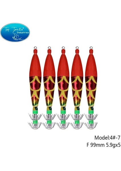 F99MM5.9G Hy4.0-5pcs Tarzı Aydınlık Kuyruk Plastik Kalamar Jig Kanca Tuzlu Su Yem Balıkçılık Cazibesi Ahtapot Mürekkepbalığı Yakalamak Için Mücadele (Yurt Dışından)