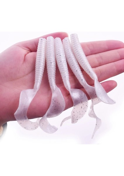 F Stili 5pcslot Jig Wobblers Yumuşak Yem Solucan Lures 8cm 4.3g Karides Lezzet Katkı Maddesi Silikon Yapay Swimbait Bas Sazan Olta Takımı (Yurt Dışından)