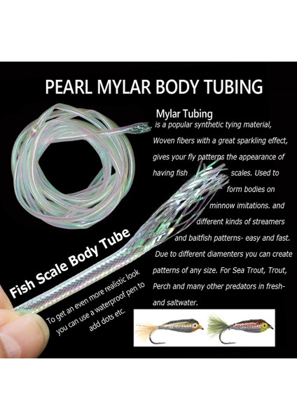 4mm 2 Metre Stili Bimoo 2m Inci Beyazı Fale Body Tube Minnow Fly Rib Body Maylor Tube Flaş Örgülü Tüpler Yem Balık Fly Bağlama Malzemeleri (Yurt Dışından) modelleri