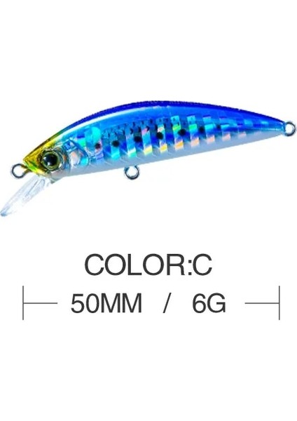 C Stili 5cm 5cmg Balıkçılık Cazibesi Hardcore Lg Ağır Minnow 50S Wobbler Batan Jerkbait Swimbait Yapay Sert Yem Alabalık Yemi Bas Yemi (Yurt Dışından)