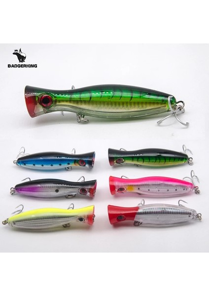 Kızıl Saçlı Stil 12CM 43G Popper Balıkçılık Cazibesi Üst Su Poper Hardbait Carretilha Deniz Balıkçılığı Için Pembe Mavi Yeşil Turuncu Renkler Yapay Biat (Yurt Dışından)