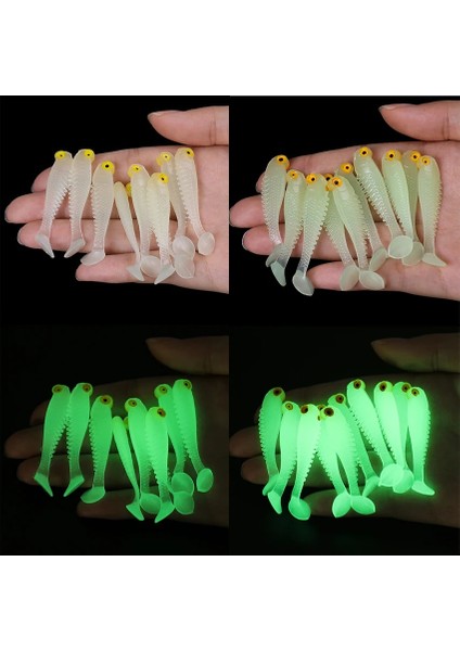 Beyaz Aydınlık Tarzı Işıltılı Yumuşak Balıkçılık Cazibesi 5cm Yapay Silikon Yem Kokusu ile 3D Gözler Tuz Küçük Balık Balıkçılık Cazibesi (Yurt Dışından) fırsatları
