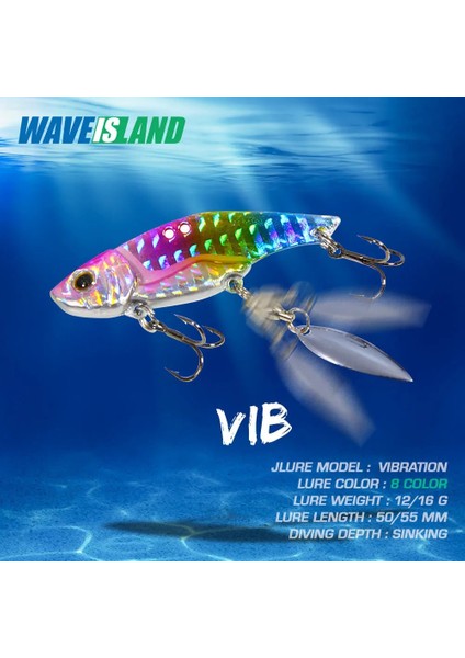 Mavi Stil 16G Waveısland Etal Vib Balıkçılık Cazibesi 12G 16G Uzun Atış Metal Jig Articulos De Pesca Isca Yapay Bas Yemi Derin Deniz Balıkçılığı (Yurt Dışından)