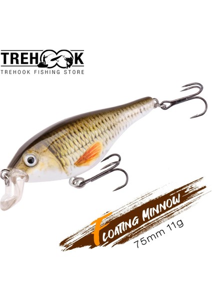 Renk K Stili Trehook 7.5cm 11G Yaralı Minnow Wobblers Balıkçılık Cazibesi Sert Yem Crankbait Peche Bass Yapay Yemler Pike Sazan Lures Swimbait (Yurt Dışından) fiyatları