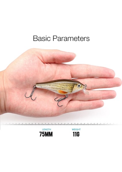 Renk K Stili Trehook 7.5cm 11G Yaralı Minnow Wobblers Balıkçılık Cazibesi Sert Yem Crankbait Peche Bass Yapay Yemler Pike Sazan Lures Swimbait (Yurt Dışından) modelleri