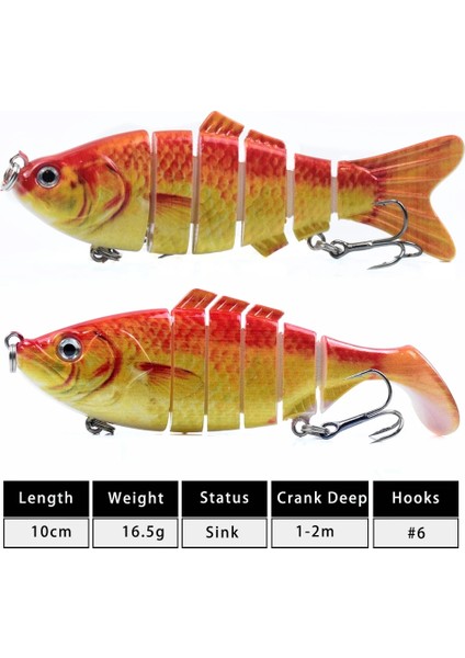 CC21-17 Stili Ccltba 10CG Çok Eklemli Swimbait Sert Plastik Wobblers Minnow Crankbait Batan Yapay Balıkçılık Lures Mücadele (Yurt Dışından) modelleri