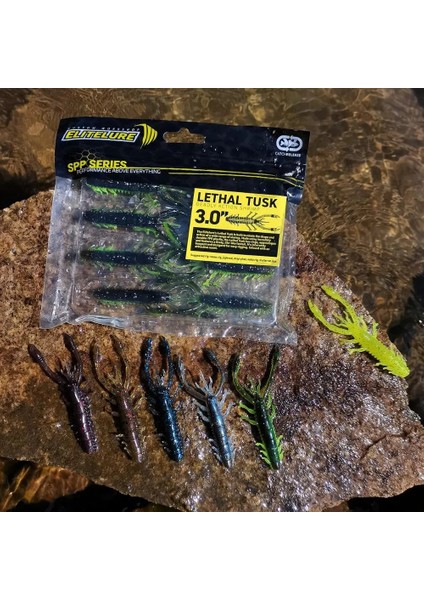 Renk 6 Tarzı 2.2 Inç 0.8g 10 Adet Lethal Tusk 2.2gin. Craws Yüzen Yumuşak Karides Kokulu Silikon Solucan Yemi ile Cazip Cazibesi Wobbler Ned Rig Olta Takımı (Yurt Dışından)