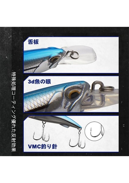 No.2 Tarzı 110MM 60G D1 Ağır Minnow Balıkçılık Cazibesi Gg Batan Yapay Sert Wobblers Isca Bas Ton Balığı Pesca Olta Takımı D (Yurt Dışından)