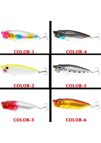 No5 Tarzı Sıcak Balıkçılık Lures 8cm 15G Topwater Popper Yem 11 Renk Sert Yem Yapay Wobblers 6 # Kancalı Plastik Olta Takımı (Yurt Dışından)