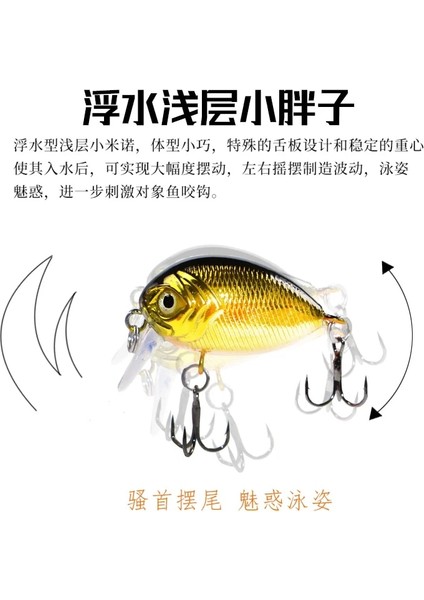 1.5g Mavi Stil 1 Adet Yeni Japon Tasarım Sert Balıkçılık Cazibesi Gg Mini Krank Yemi Pike Levrek Bas Yüzen Crankbait Pesca (Yurt Dışından)