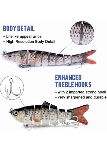 D6A-04 Stili Çok Eklemli Swimbait Için Balık Yemleri Egement Wobblers Pike Tackle Bass Trout Crankbait (Yurt Dışından)