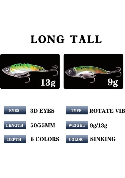Kırmızı Stil Yeni Varış Lazer Metal Vıb Balıkçılık Cazibesi 9g 13G Crankbaits Yüksek Li Titreşim Spooer Batan Yem Olta Takımı (Yurt Dışından)