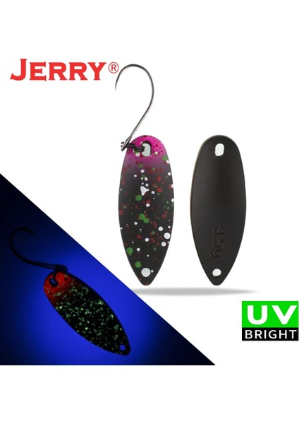 Siyah Pembe Tarzı Yay 5.5g Jerry Dere ve Alan Alabalık Kaşıkları Küçük Hafif Ers Yüksek Li Balıkçılık Cezbeder Tek Kancalar Sert Lures (Yurt Dışından)