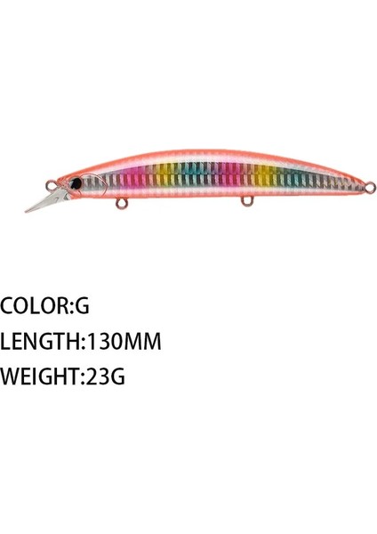 G Tarzı 130MM 23G Minnow Balıkçılık Cazibesi Ağırlıkları 23G Yüzen Topwater Ace Yemi Pesca Turna Balığı Lokt Wobblers Trolling Yapay Yemler Mücadele (Yurt Dışından)