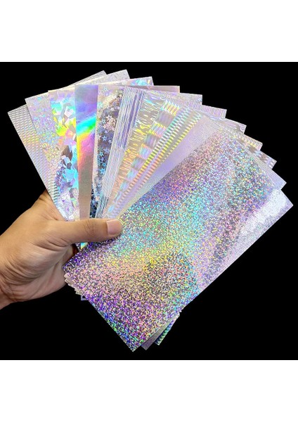 10 Adet 06 Tarzı 20X10CM M Gümüş Fale Su Geçirmez Lazer Yapışkanlı Yapışkan Film Dıy Balıkçılık Kaşığı Wobblers Balık Derisi Çıkartmalar (Yurt Dışından)