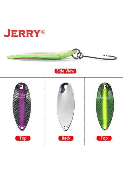 Yeşil Turuncu Tarzı Yay 2g Jerry Dere ve Alan Alabalık Kaşıkları Küçük Hafif Ers Yüksek Li Balıkçılık Cezbeder Tek Kancalar Sert Lures (Yurt Dışından)