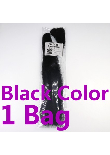 Siyah Stil Wifreo 1 Paket 30CM Kıvrımlı Kinky Minnow Fiber Streamer Fly Fibers Bucktail Jig Kafa Bağlama Malzemesi Fly Balıkçılık Bas Cazibesi (Yurt Dışından)