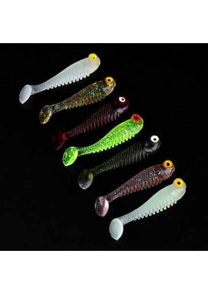 Koyu Yeşil Tarzı Işıltılı Yumuşak Balıkçılık Cazibesi 5cm Yapay Silikon Yem Kokusu ile 3D Gözler Tuz Küçük Balık Balıkçılık Cazibesi (Yurt Dışından) modelleri