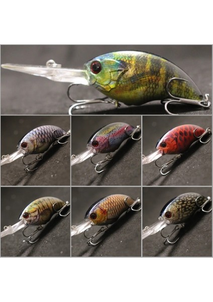 HC733X461 Stili Wlure 11G 8.5cm Derin Su Wobbler Gerçek Cilt Boyama Sıkı Yüzen Crankbait Kesme Bıçağı Tiz Kancalar Balıkçılık Lures HC733 (Yurt Dışından)
