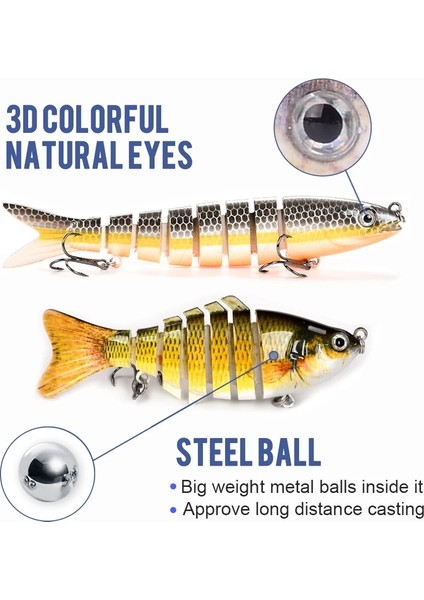 Tlg Shop Z01A-03 Stili Çok Eklemli Swimbait Için Balık Yemleri Egement Wobblers Pike Tackle Bass Trout Crankbait (Yurt Dışından)