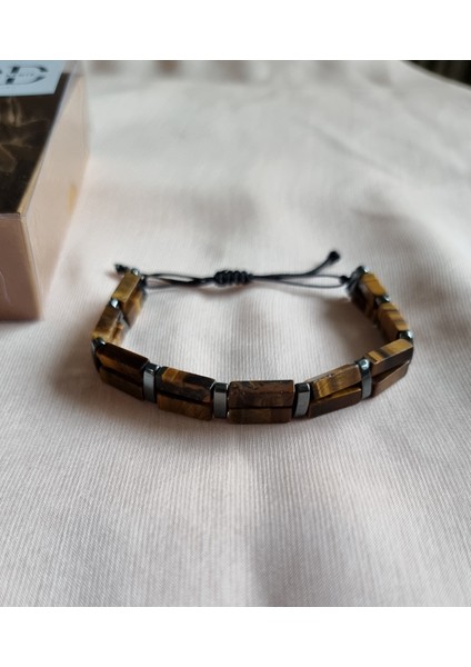 Kaplangözü ve Hematit Doğal Taş Çift Sıra Bileklik fiyatları