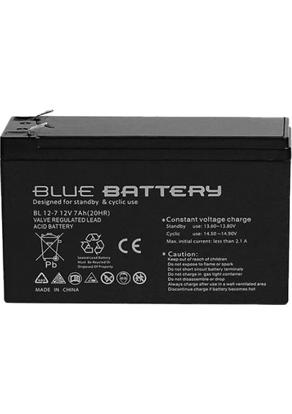 Blue Battery 8 Adet Blue Battery 12V 7AH Bakımsız Kuru Akü 2024 Haziran Üretim 12 Volt 7 Amper