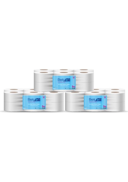 Professional Jumbo Toilet Paper 3kg x 3 Balya