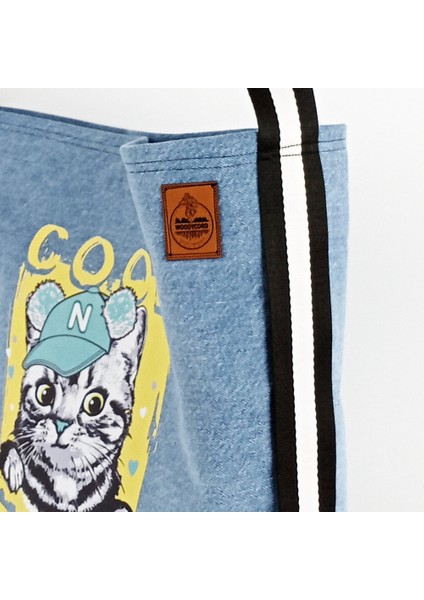 Woody Cord Kedi Dostu Kot Tote Çanta