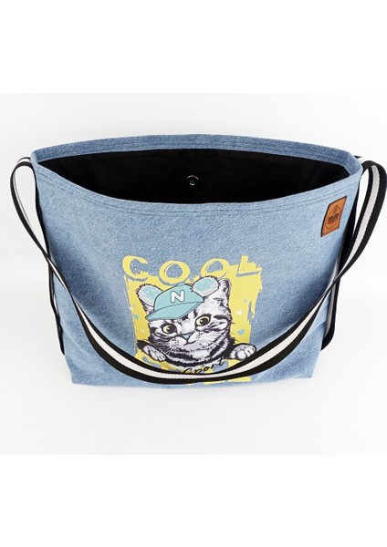 Woody Cord Kedi Dostu Kot Tote Çanta