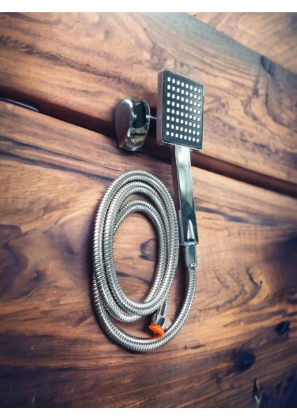 Tekno Trust Şardon Akrilik Kare Hortumlu Mafsallı Duş Fiskiyesi Fişkiyesi Başlığı Duşluk Seti Banyo Kuvet Duşak
