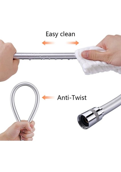 Tekno Trust Duş Hortumu (2 Adet) 150 cm Yüksek Basınçlı Uzun Duş Hortumu - Kopmaz, Kıvrışmaz, Kırılmaz Pvc-Polye fırsatları