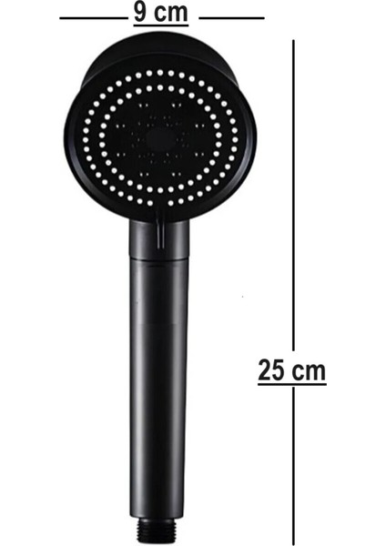 Tekno Trust Siyah Turbo Fan Pervaneli 5 Fonksiyonlu, Start/stop Düğmeli Su Tasarruflu Duş Başlığı, El Duşu Siya modelleri
