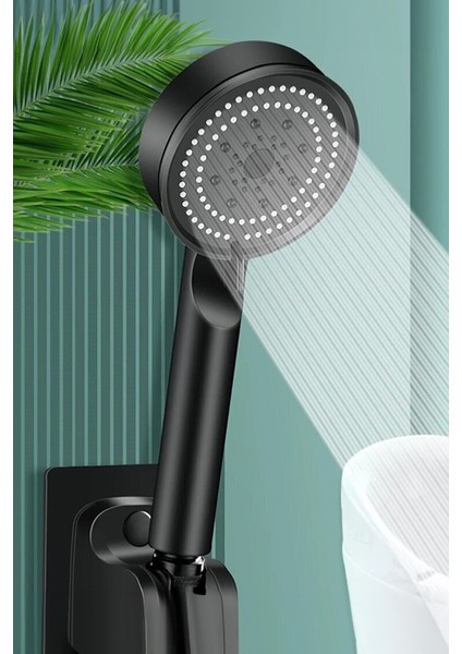 Tekno Trust Beyaz Turbo Pervaneli 5 Fonksiyonlu Duş Başlığı Duş Hortumu 150 cm ve Mafsal Set Duş Seti Plastik modelleri