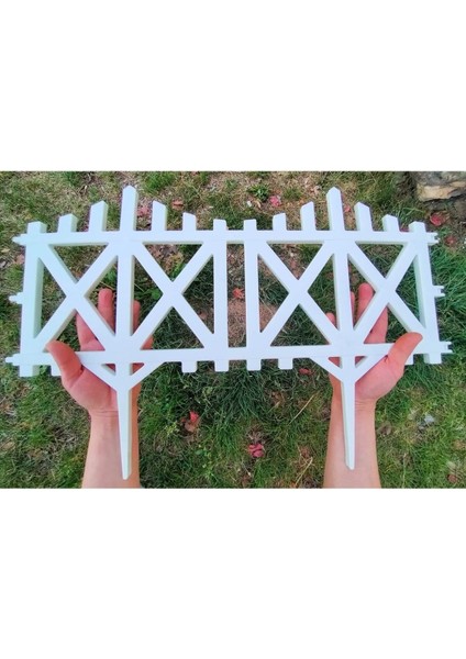 Tekno Trust Plastik 10 Adet Dekoratif Mini Plastik Bahçe Çiti Çapraz Model Esnek Çit Peyzaj Koruma Toplam 580-3