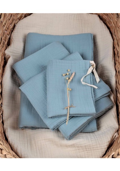 Keseli Müslin Nevresim Takımı 100 x 135 cm +/ - 3cm Çarşaf 120 x 150 Yastık 35 x 45 cm Mint Yeşil fiyatları