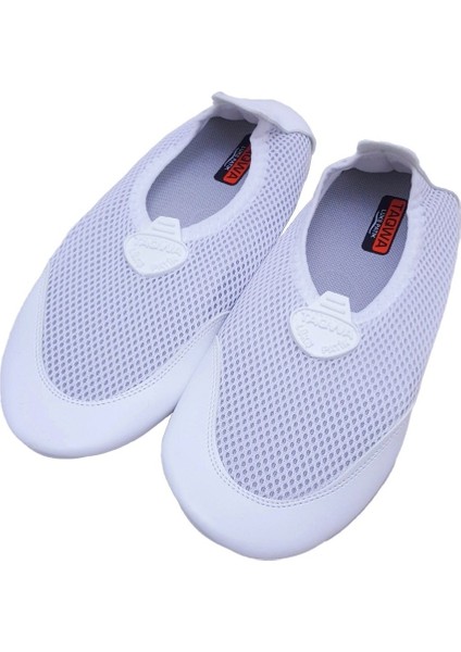 Tekno Trust Kısa Topuklu (1- 4 Cm) Taqwa Lüks Pratik Altı Silikonlu Ortopedik Hac Umre Tavaf Patiği Beyaz 42-43