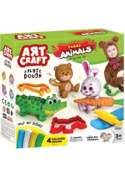 Fen Toys 03697 Art Craft Eğlenceli Hayvanlar Hamur Set 200 gr