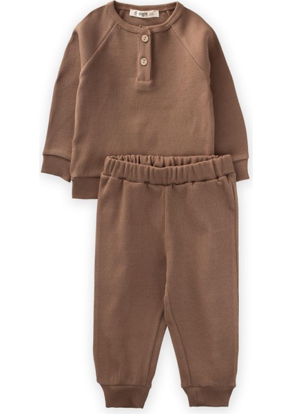 Reglan Kol Patlı Erkek Basıc Takım Vizon