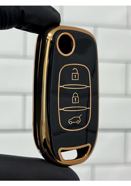 Renault Taliant Sustalı Nano Anahtar Kılıfı Siyah
