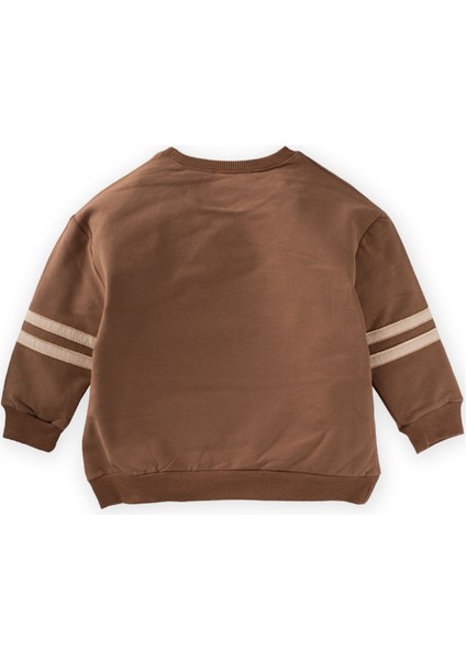 Aplikeli Sweatshirt Koyu Kahve modelleri