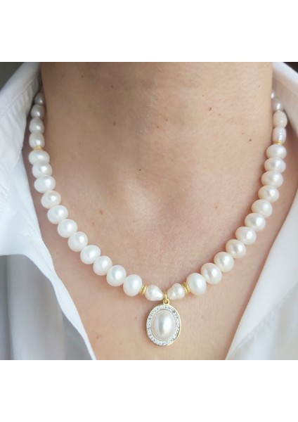 Gerçek Incili Çelik Uçlu Tasarım Kolye fiyatları