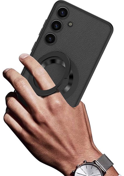 Samsung Galaxy S24 Kılıf Magsafeli Manyetik Standlı Deri Desenli Kıpta Kapak fiyatları