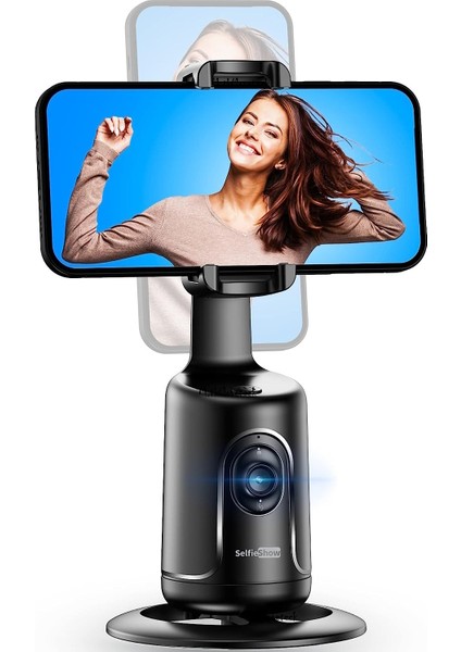Aq1 Masa Üstü 360 Dönebilen Vucut ve Yüz Takipli Sensörlü Akıllı Mini Tripod Selfi Çubuğu Yapak Zeka