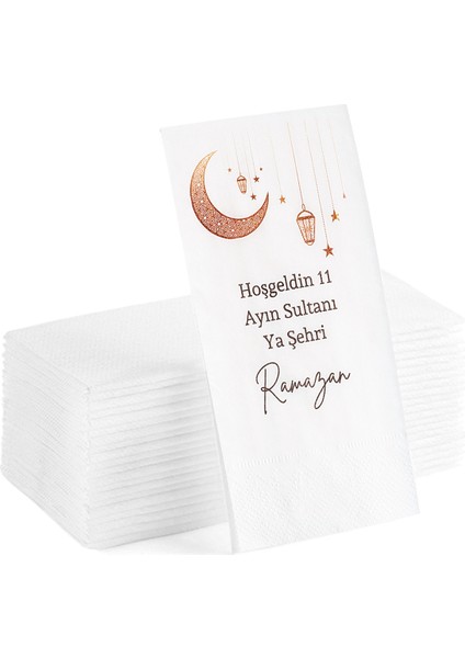 Tekno Trust Hoşgeldin 11 Ayın Sultanı Yazılı Baskılı Sunum Servis Ramazan Peçetesi 20'li